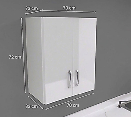 70x33x72 hazır mutfak çift kapaklı üst dolap