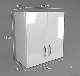 60x33x72 hazır mutfak çift kapaklı üst dolap
