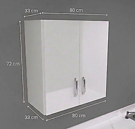80x33x72 hazır mutfak çift kapaklı üst dolap