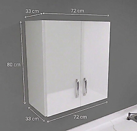 80x33x72 hazır mutfak çift kapaklı üst dolap